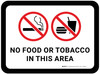 No Food or Tobacco In This Area with Icon Rectangular - Floor Sign