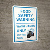 Food Safety Warning - Wash Hands Only In This Sink Icon Portrait - Wall Sign