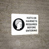 Hats or Hairnets Required Before Entering with Icon Landscape - Wall Sign Hats or Hairnets Required Before Entering with Icon Landscape - Wall Sign
