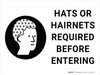 Hats or Hairnets Required Before Entering with Icon Landscape - Wall Sign Hats or Hairnets Required Before Entering with Icon Landscape - Wall Sign