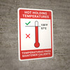 Hot Holding Temperatures Bilingual Spanish with Icon Portrait - Wall Sign Hot Holding Temperatures Bilingual Spanish with Icon Portrait - Wall Sign