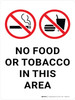 No Food Or Tobacco In This Area with Icon Portrait - Wall Sign