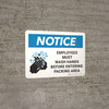 Notice: Employees Must Wash Hands Before Entering Packing Area with Icon Landscape - Wall Sign Notice: Employees Must Wash Hands Before Entering Packing Area with Icon Landscape - Wall Sign