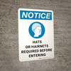 Notice: Hats or Hairnets Required Before Entering with Icon Portrait - Wall Sign Notice: Hats or Hairnets Required Before Entering with Icon Portrait - Wall Sign
