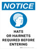 Notice: Hats or Hairnets Required Before Entering with Icon Portrait - Wall Sign Notice: Hats or Hairnets Required Before Entering with Icon Portrait - Wall Sign