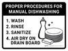 Proper Procedures For Manual Dishwashing Landscape with Icon - Wall Sign