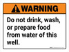 Warning: Do Not Drink/Wash/Prepare Food From Water of This Well Landscape - Wall Sign Warning: Do Not Drink/Wash/Prepare Food From Water of This Well Landscape - Wall Sign