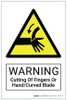 Warning: Cutting Of Fingers or Hand / Curved Blade Hazard - Label Warning: Cutting Of Fingers or Hand / Curved Blade Hazard - Label