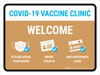 Covid-19 Vaccine Clinic: Welcome Landscape - Wall Sign