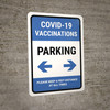 Covid-19 Vaccinations: Parking Bidirectional Arrow Portrait - Wall Sign