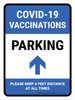 Covid-19 Vaccinations: Parking Up Arrow Portrait - Wall Sign Covid-19 Vaccinations: Parking Up Arrow Portrait - Wall Sign