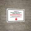 Covid-19 Vaccine Center Entrance Reserved Parking Down Arrow Bilingual Spanish Landscape - Wall Sign