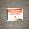 Covid-19 Vaccine: Please Follow The Arrows For The Registration Line Up Arrow Bilingual Spanish Landscape - Wall Sign