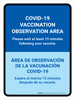 Covid-19 Vaccination Observation Area: Bilingual Portrait - Wall Sign