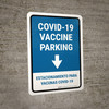 Covid-19 Vaccine Parking: Down Arrow Bilingual Spanish Portrait - Wall Sign