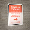 Covid-19 Vaccine: Please Follow The Arrows For The Registration Line Right Arrow Bilingual Spanish Portrait - Wall Sign