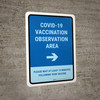 Covid-19 Vaccination Observation Area Right Arrow Portrait - Wall Sign Covid-19 Vaccination Observation Area Right Arrow Portrait - Wall Sign
