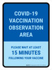 Covid-19 Vaccination Observation Area Portrait - Wall Sign Covid-19 Vaccination Observation Area Portrait - Wall Sign