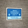 Covid-19 Vaccination Observation Area Down Arrow Spanish Landscape - Wall Sign