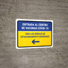 Covid-19 Vaccine Center: Entrance Reserved Parking Left Arrow V2 Spanish Landscape - Wall Sign Covid-19 Vaccine Center: Entrance Reserved Parking Left Arrow V2 Spanish Landscape - Wall Sign