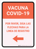 Covid-19 Vaccine Please Follow The Arrows For The Registration Line Left Arrow Spanish Portrait - Wall Sign Covid-19 Vaccine Please Follow The Arrows For The Registration Line Left Arrow Spanish Portrait - Wall Sign