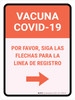 Covid-19 Vaccine Please Follow The Arrows For The Registration Line Right Arrow Spanish Portrait - Wall Sign Covid-19 Vaccine Please Follow The Arrows For The Registration Line Right Arrow Spanish Portrait - Wall Sign