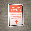 Covid-19 Vaccine Please Follow The Arrows For The Registration Line Up Arrow Spanish Portrait - Wall Sign