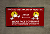 Social Distancing 3 Feet in Practice with Emojis Red - Banner Social Distancing 3 Feet in Practice with Emojis Red - Banner