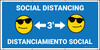 Social Distancing Sunglasses 3ft Bilingual Spanish Blue with Emojis - Banner