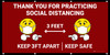 Thank You For Practicing Social Distancing 3 Feet with Emojis Red - Banner