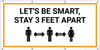 Lets be Smart - Stay 3 Feet Apart with Icon - Banner