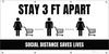 Stay 3Ft Apart Social Distancing Saves Lives with Icons - Banner