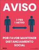 Notice: Please Maintain Social Distancing (3 Feet/1 Meters) (Spanish) - Poster Notice: Please Maintain Social Distancing (3 Feet/1 Meters) (Spanish) - Poster