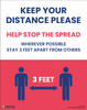 Keep Your Distance Please Stay 3 Feet Apart Red - Poster Keep Your Distance Please Stay 3 Feet Apart Red - Poster