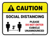Caution: Social Distancing Please Do Not Enter Cubicle Unannounced 3ft Rectangle - Floor Sign