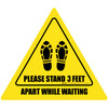 Please Stand 3 Feet Apart While Waiting Shoe Prints Triangle Please Stand 3 Feet Apart While Waiting Shoe Prints Triangle