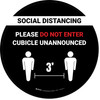 Social Distancing - Please Do Not Enter Cubicle Unannounced 3ft Black Circle - Floor Sign Social Distancing - Please Do Not Enter Cubicle Unannounced 3ft Black Circle - Floor Sign