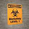 Hazard: BioSafety Level 1 - Wall Sign