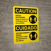 Caution: Social Distancing Keep 3ft Bilingual Spanish with Icon Portrait - Wall Sign