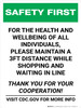 Safety First: Please Maintain a 3ft Distance While Shopping Portrait - Wall Sign Safety First: Please Maintain a 3ft Distance While Shopping Portrait - Wall Sign