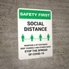 Safety First: Social Distance - Maintain a 3ft Distance! Portrait - Wall Sign