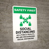 Safety First: Social Distancing as a Public Facility with 3ft Icon Portrait - Wall Sign Safety First: Social Distancing as a Public Facility with 3ft Icon Portrait - Wall Sign