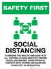 Safety First: Social Distancing to Ensure Health with 3ft Icon Portrait - Wall Sign Safety First: Social Distancing to Ensure Health with 3ft Icon Portrait - Wall Sign