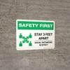 Safety First: Stay 3 Feet Apart with Icon Landscape - Wall Sign Safety First: Stay 3 Feet Apart with Icon Landscape - Wall Sign