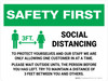 Safety First: Social Distancing One Customer At A Time with 3ft Icon Landscape - Wall Sign Safety First: Social Distancing One Customer At A Time with 3ft Icon Landscape - Wall Sign