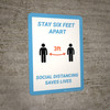 Stay 3Ft Aparts Social Distance Saves Lives - Wall Sign Stay 3Ft Aparts Social Distance Saves Lives - Wall Sign