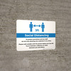 Social Distancing 3ft One Customer At A Time with Icon Blue Landscape - Wall Sign Social Distancing 3ft One Customer At A Time with Icon Blue Landscape - Wall Sign