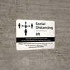 Social Distancing 3ft One Customer At A Time with Icon Landscape - Wall Sign Social Distancing 3ft One Customer At A Time with Icon Landscape - Wall Sign