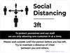 Social Distancing 3ft One Customer At A Time with Icon Landscape - Wall Sign Social Distancing 3ft One Customer At A Time with Icon Landscape - Wall Sign