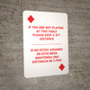 If You Are Not Playing at Table - Please Keep 3ft Distance Bilingual Spanish Portrait Diamond Playing Card - Wall Sign